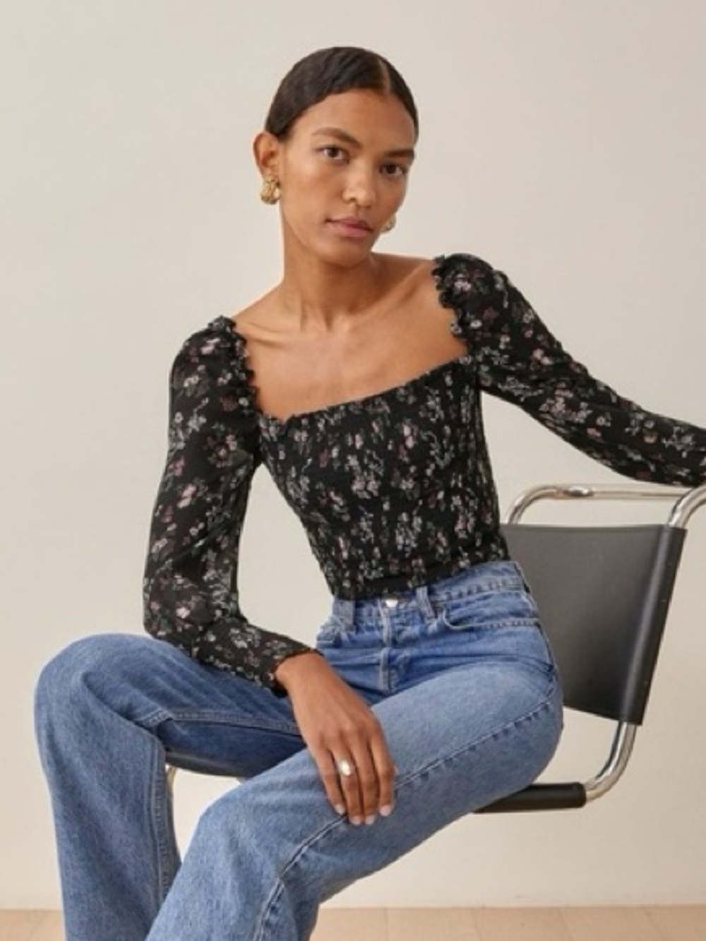 REFORMATION Pinto Top In Jolene Ditsy Floral - Picture 1 of 5